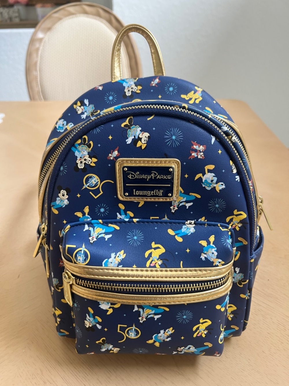 Disney Loungefly 50th Anniversary Navy Blue Mini Backpack